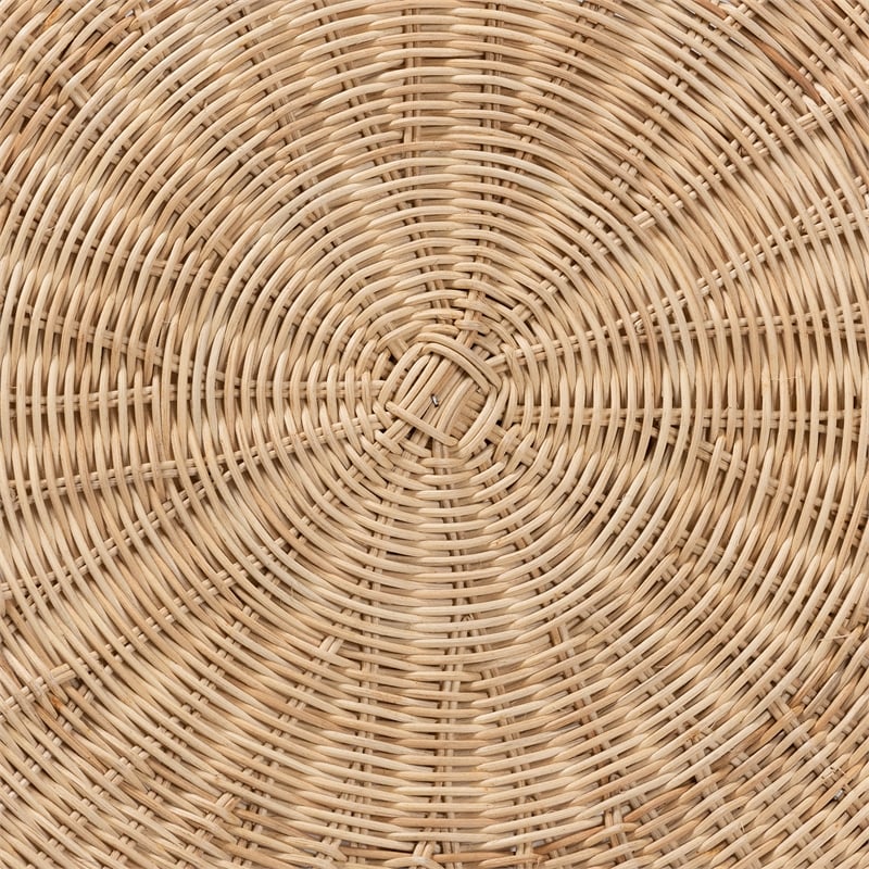 Baxton Studio Abbey Natural Brown Antique Rattan 3-Piece Living Room Set