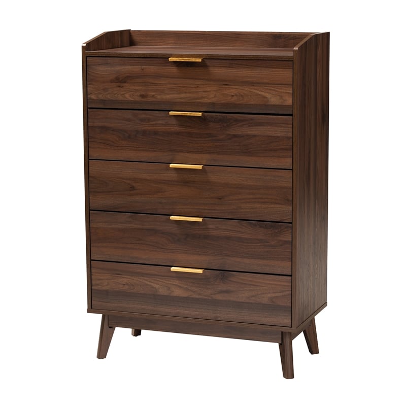 Baxton Studio Lena Walnut Brown Finished Wood 3-Piece Storage Set