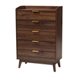 Baxton Studio Lena Walnut Brown Finished Wood 3-Piece Storage Set