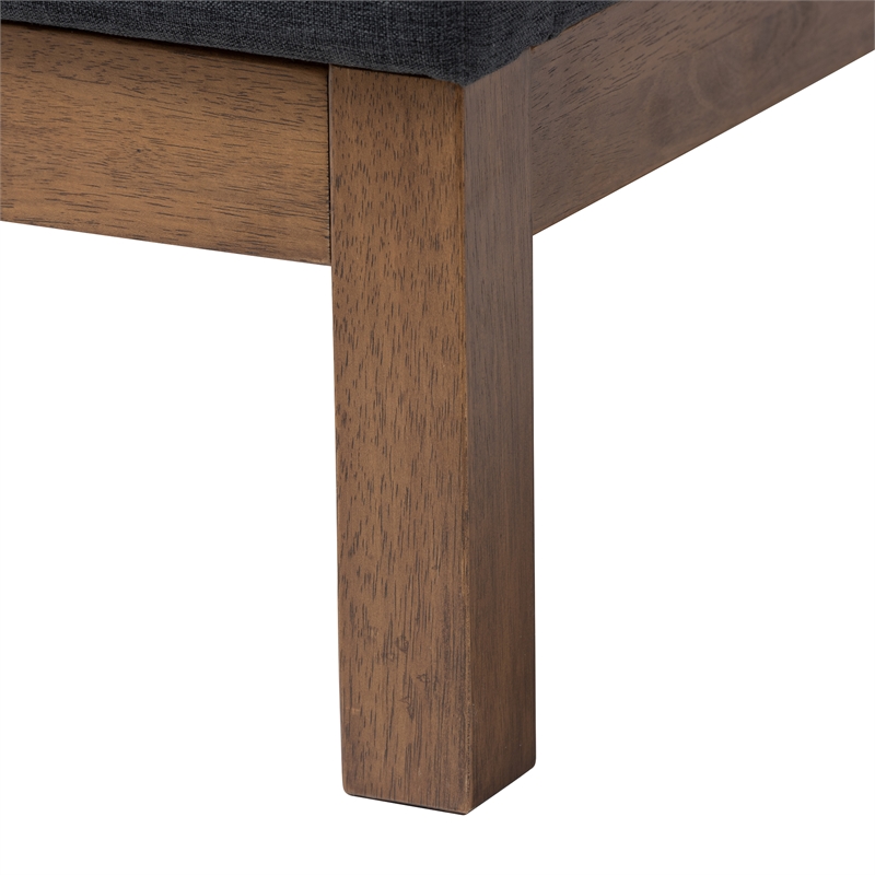 Baxton Studio Louvain Dark Grey Fabric Upholstered Twin Size 3-Piece Bedroom Set