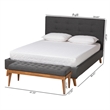Baxton Studio Valencia Dark Grey Fabric Upholstered Full Size Bedroom Set