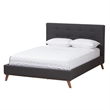 Baxton Studio Valencia Dark Grey Fabric Upholstered Full Size Bedroom Set