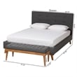 Baxton Studio Valencia Dark Grey Fabric Upholstered Queen Size Bedroom Set
