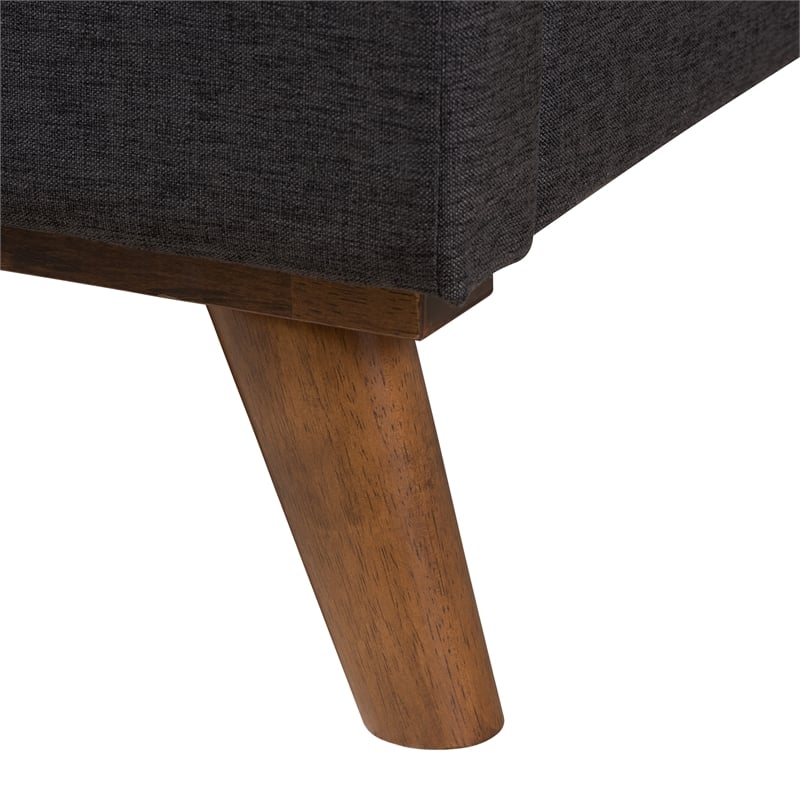 Baxton Studio Valencia Dark Grey Fabric Upholstered Queen Size Bedroom Set