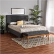 Baxton Studio Valencia Dark Grey Fabric Upholstered Queen Size Bedroom Set