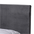 Baxton Studio Abberton Grey Velvet and Gold Metal Queen Size Panel Bed