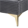 Baxton Studio Abberton Grey Velvet and Gold Metal Queen Size Panel Bed