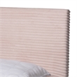 Baxton Studio Abberton Light Pink Velvet and Gold Metal Queen Size Panel Bed