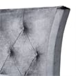 Baxton Studio Easton Grey Velvet and Gold Metal Queen Size Panel Bed