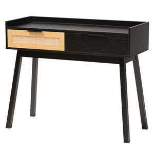 baxton studio kalani two-tone brown wood 2-drawer console table