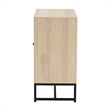 Baxton Studio Caterina Brown Wood and Natural Rattan 2-Door Storage Cabinet