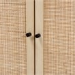 Baxton Studio Caterina Brown Wood and Natural Rattan 2-Door Storage Cabinet
