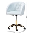 Baxton Studio Ravenna Aqua Velvet Fabric and Gold Metal Swivel Office Chair