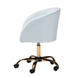 Baxton Studio Ravenna Aqua Velvet Fabric and Gold Metal Swivel Office Chair