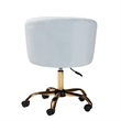Baxton Studio Ravenna Aqua Velvet Fabric and Gold Metal Swivel Office Chair
