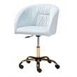 Baxton Studio Ravenna Aqua Velvet Fabric and Gold Metal Swivel Office Chair