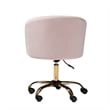 Baxton Studio Ravenna Pink Velvet Fabric and Gold Metal Swivel Office Chair