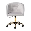 Baxton Studio Ravenna Grey Velvet Fabric and Gold Metal Swivel Office Chair