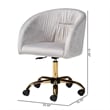 Baxton Studio Ravenna Grey Velvet Fabric and Gold Metal Swivel Office Chair