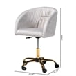 Baxton Studio Ravenna Grey Velvet Fabric and Gold Metal Swivel Office Chair