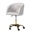 Baxton Studio Ravenna Grey Velvet Fabric and Gold Metal Swivel Office Chair
