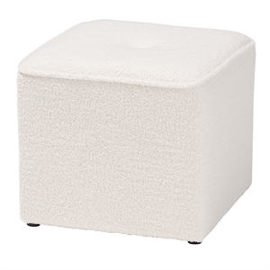 Baxton Studio Isaiah Modern and Contemporary Ivory Boucle Upholstered Ottoman
