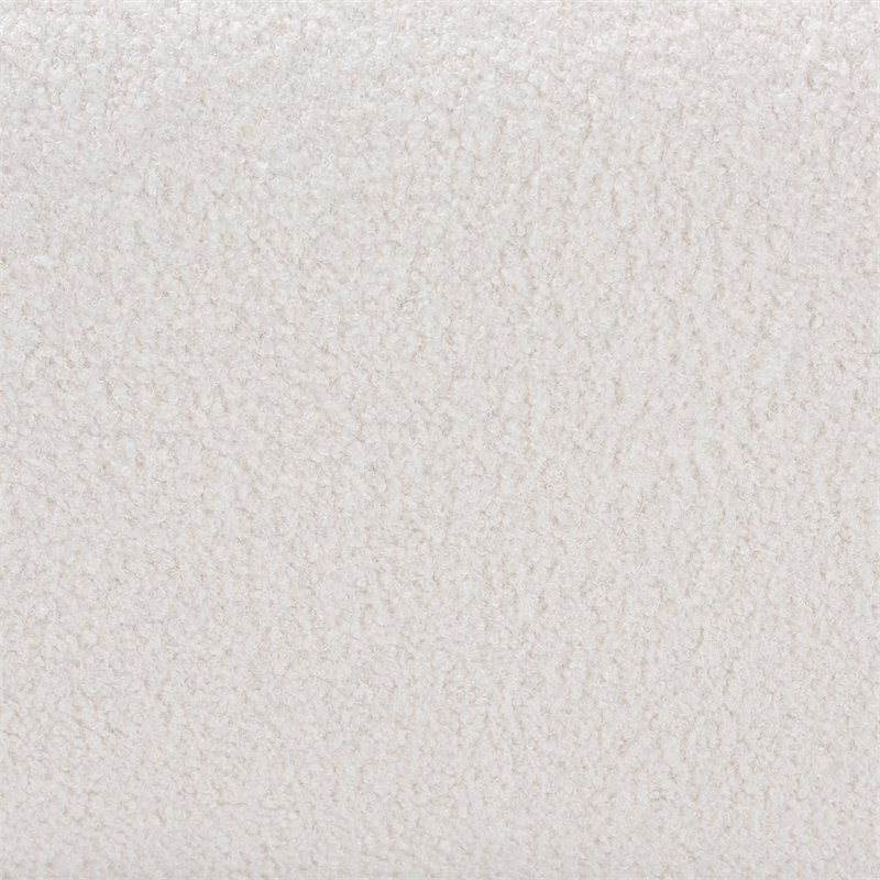 Baxton Studio Athena Ivory Boucle Upholstered and Black Wood Square Ottoman