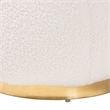 Baxton Studio Raelynn Ivory Boucle Upholstered and Gold Metal Ottoman