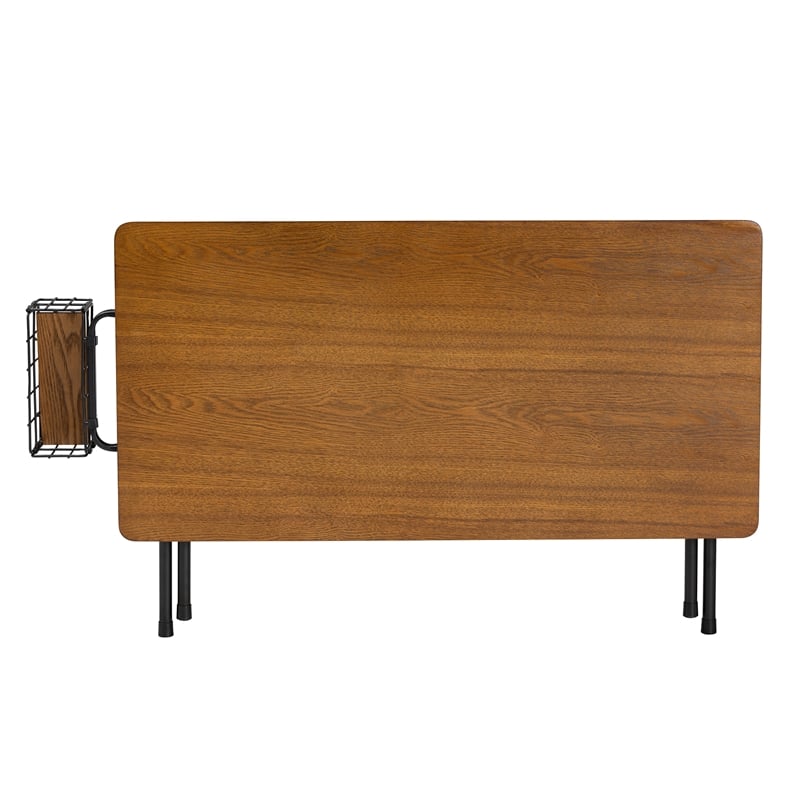 Baxton Studio Mariela Brown and Black Low Profile Coffee Table with Basket