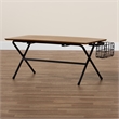 Baxton Studio Mariela Brown and Black Low Profile Coffee Table with Basket