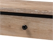 Baxton Studio Silas Brown Finished Wood and Black Metal 2-Drawer Console Table