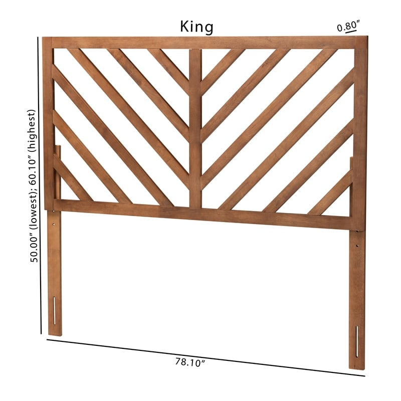 Baxton Studio Belisma Ash Walnut Finished Wood King Size Headboard