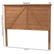 Baxton Studio Yorick Ash Walnut Finished Wood Queen Size Headboard