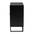 Baxton Studio Declan Brown Wood and Natural Rattan 2-Door Storage Cabinet