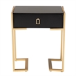 Baxton Studio Luna Black Finished Wood and Gold Metal End Table