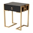 Baxton Studio Luna Black Finished Wood and Gold Metal End Table