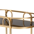 Baxton Studio Leighton Gold Metal and Tempered Glass 2-Tier Wine Cart