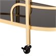 Baxton Studio Leighton Gold Metal and Tempered Glass 2-Tier Wine Cart
