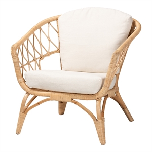 baxton studio feya modern bohemian natural brown antique rattan armchair