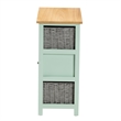 Baxton Studio Valtina Two-Tone Brown and Green Wood 3-Drawer Storage Unit