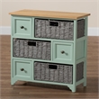 Baxton Studio Valtina Two-Tone Brown and Green Wood 3-Drawer Storage Unit