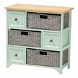 Baxton Studio Valtina Two-Tone Brown and Green Wood 3-Drawer Storage Unit