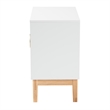 Baxton Studio Kamana White and Brown Wood and Gold Metal 2-Door Storage Cabinet
