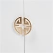 Baxton Studio Kamana White and Brown Wood and Gold Metal 2-Door Storage Cabinet