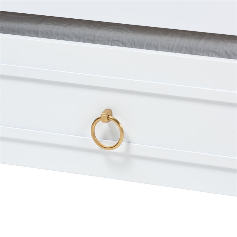 Baxton Studio Mariana White Wood Full Size Daybed with Twin Size trundle