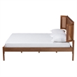 Baxton Studio Eridian Brown Wood and Natural Rattan Queen Size Platform Bed