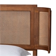 Baxton Studio Eridian Brown Wood and Natural Rattan Queen Size Platform Bed