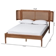 Baxton Studio Eridian Brown Wood and Natural Rattan Full Size Platform Bed