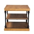 Baxton Studio Sebastian Oak Brown Wood and Black Metal 3-Tier End Table