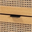 Baxton Studio Sawyer Brown Wood and Black Metal 6-Drawer Cabinet with Rattan
